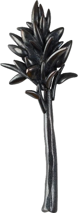 The original dark steel Tree of Life pin designed and fabricated by Sharon Church