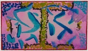 Watercolor in pink and magenta with turquoise gestures